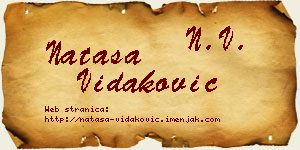 Nataša Vidaković vizit kartica